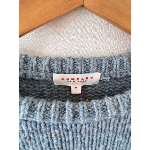 DEMYLEE Bardot Sweater in Sea Mist Blue Size Medium - Picture 3 of 9